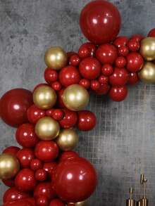 115pcs Red‑Black Balloon Arch Kit; 5/10/12/18 Inch Balloons In Black, Red And Gold, Suitable For Birthday, Baby Shower, Wedding, Engagement And Anniversary Party Decorations - Black Red Gold - View 5