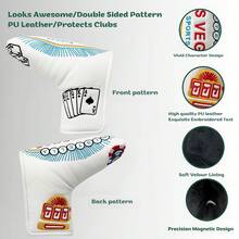 Golf Putter Cover, Poker Card Embroidered, White PU Golf Putter Cover, Wear-Resistant And Scratch-Resistant Putter Protector, Golf Accessories - White - View 4