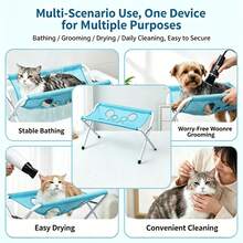 Breathable Mesh Pet Bathing Hammock, Foldable Cat & Dog Grooming Restraint Hammock, Pet Grooming Cleaning Tool For Hair Trimming, Blow Drying, Nail Clipping - one-size - View 3