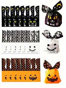 50 buah Kantong Permen Plastik Halloween, Kantong Hadiah Telinga Kelinci Selamat Halloween, Perlengkapan Pesta Halloween (Tidak Disarankan Untuk Menyimpan Permen Tanpa Pembungkus) - beraneka warna - View 1