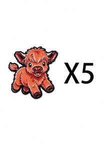Cute & Lively Highland Cow Enamel Brooch - Fluffy Animal Pin, Suitable For Backpacks And Jackets - Multicolor - View 9
