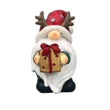Christmas Holiday Desktop Decoration Santa Claus Holding Gift And Tree Wooden Craft Home Bedroom Living Room Gift - A - View 3