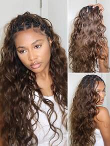 Y WIGS 55g Per Bundle #4 Brown 16-20 Inch Human Crochet Hair Body Wave Miracle Knots Human Hair, 100% Remy Human Extension For Knotless Boho Braids, Reusable Time-Saving Pre Looped Crochet Hair For Back To School, Halloween, Daily, Holiday, Vacation - S4 - View 5