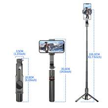 L12 Black Multifunctional Portable Tripod Selfie Stick – Features 360° Rotation And Wireless Bluetooth Remote Control; Made Of Aluminum Alloy; Compatible With IOS And Android; Ideal For Travel, Outdoor Photography, And Live Streaming. - View 8
