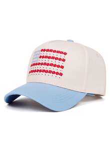 1pc Fashion Creative New Baseball Hat Small Red Flower Embroidered Skateboard Hat Outdoor Adjustable Sunshade Hat Daily Leisure Decorative Hat Unisex - Little Red Flower - View 9