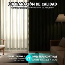 AMOROSA 2 Piezas Cortinas Blackout 300*230 cm para Ventana,Suaves y Elegantes,Ayudan a Bloquear la Luz y Proteger la Privacidad, Selección Familiar para Recámara,Sala,Dormitorio y Hogar-Beige - Beis - Ver 4