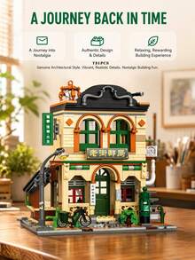3209 PIECES Retro Hong Kong Street Scene Building Brick Set, 90s Nostalgic Street Landscape Buildings, Traditional Cantonese Architectural Style, Collector's Grade Urban Street Scene MOC Model, Historical Nostalgic Building Replica, - No Box - View 4