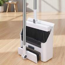 4‑In‑1 Broom And Dustpan Set With Floor Brush & Squeegee,180° Rotatable Broom Head,90° Folding Dustpan For Space‑Saving Storage,Multi‑Functional Cleaning Tools For Home Kitchen Bathroom Floor - A - View 12