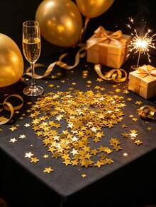 1pack Golden/Silver Star Glitter Confetti For Birthday Party Table Decorations, Christmas/Thanksgiving Table Settings, Wedding Engagement Photo Props, DIY Craft Fillers For Holiday Crafts, And Glitter For Holiday Gift Boxes - Five-pointed Star - View 5