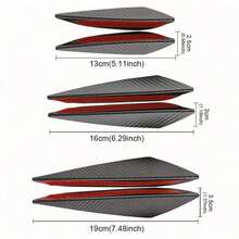 6pcs Universal Front Bumper Lip Decor Diffuser Splitter Fin Body Spoiler Duckbill Front Lip Trim Car Modification Decoration - 6PCS Carbon Fiber - View 5