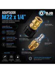 Engate Rápido Conexão mangueira lavadora compatível com Karcher K1 K2 K3 K4 K5 - Caramelo - Visão 6