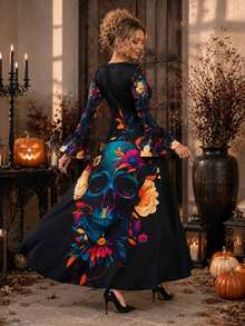 Women Maxi Dresses - Blue - View 2