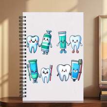 Different Teeth Spiral Notebook - Whimsical Cartoon Teeth Design, High-Quality Paper & Portable Size For Note-Taking, Studying, Creative Writing - Ideal For Students & Professionals, Notetaking Diary, Playful Design, Study Journaling, Office Workers - One Book (50 Pages, 100 Pages) - View 6