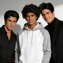Fashion Men's Short Curly & Straight Synthetic Wig, Natural Black & Dark Brown Male Daily Party Halloween Cosplay Costume Wig - Multicolor - View 6