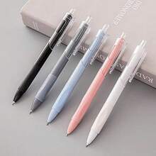1 Set Aesthetic Gel Pens With Black Ink, 0.5mm Smooth Fine Tip, Simple And Elegant Design, Creative Student Stationery, Retractable Ballpoint Pens For Office, Correct Posture Writing, Water-Based Signature Pens For Exam Practice - Multicolor - View 2