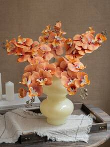1PC Film-Texture Artificial Phalaenopsis Orchid, Home Living Room Dining Table Floral Decor Party Ornament Fake Orchid - Multicolor - View 1