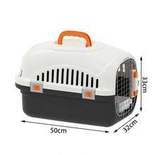 1-Pack Portable Hard Shell Cat Carrier, Secure Pet Travel Crate With Latch, Top-Opening Design And Ventilation Holes, Suitable For Kittens, Puppies, And Small Pets - Multicolor - View 12