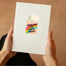 1/3/5PCS Waterproof PP Synthetic Paper Sticker, Long Live The Public Library Rainbow Library Card Decal, Bookish Reader Self‑Adhesive Sticker For Journal Notebook Flask, Bookworm Back‑To‑School Gift For Book Lovers - A - View 7
