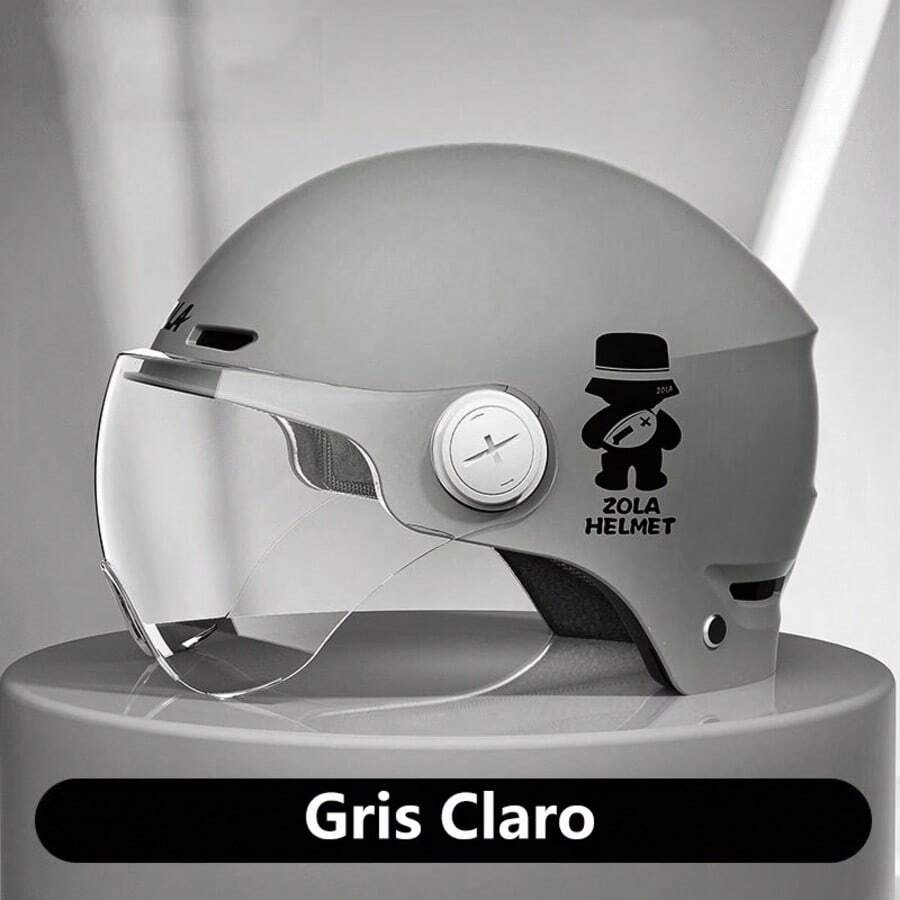 Open-Face Motorcycle And Scooter Helmet With Clear Visor, Lightweight And Comfortable Retro Design, Unisex, Available In Multiple Colors - Grey - View 1