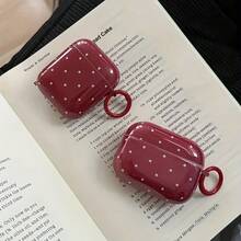 1PC Red Polka Dot Wireless Bluetooth Protective Case Compatible With AirPods 4/ 3/Apple Pro Earphones Case 1st/2nd Gen/ 2nd Gen/ Pro 4th Gen - Multicolor - View 2