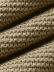 Sweater Rajut Tebal Leher Bulat Wanita, Pullover Pendek Longgar Lengan Panjang Bahu Jatuh, Atasan Rajut Warna Polos untuk Perjalanan Sehari-hari Musim Gugur/Dingin - Hijau - View 8