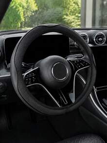 ROSEKEY 1件通用PU皮革鑲嵌無邊框方向盤套，15英吋防滑透氣汽車方向盤套，運動風黑紅縫線，適用於轎車、SUV和卡車，舒適抓握，汽車裝飾禮物 - B - 查看 10