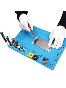 1pc Heat-Resistant Insulated Silicone Soldering Mat, Electronic Repair Workstation Pad, Anti-Static Phone Mat, Essential Tool For Electronics Enthusiasts, Suitable For Soldering Iron, Workbench, Phone, Laptop, Tablet, PC, Camera Repair Tools - A - View 1