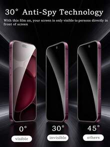 2 قطعة واقي شاشة زجاجي مقسى للخصوصية 17 Pro Max 6.9 بوصة 18/18 Pro/18 Pro Max، واقي شاشة الهاتف، مناسب للاستخدام اليومي والمكتبي والمنزلي، مقاوم للماء، مقاوم للصدمات، مقاوم للسقوط، مقاوم للخدش، مقاوم للبصمات، تغطية كاملة - الأسود - مشاهدة 2