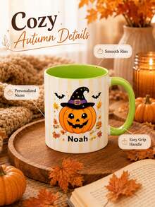 Personalized Halloween Mug, Spooky Gift, Customized Cute Ghost Halloween Mug, Spooky Ghost Mug Gift, Customized Halloween Mug - Multicolor - View 4