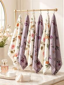 New Floral Pattern Multi-Purpose Towel - A Quick-Drying, Thickened And Widened Face Towel. Soft Material, Machine Washable And Reusable Cleaning Tool, Suitable For Face Washing, Cleansing, Makeup Removal, And All Skin Types. - Multicolor - View 2