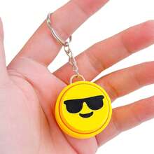 3D Printed Popular Expression Clicker, Random Creative Expression Press Sensory Toy With Keychain Pendant - Yellow - View 2