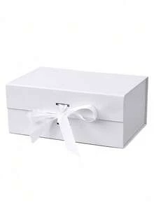 1pc Ribbon Gift Box, Foldable Bowknot Gift Box, Hard Box, One-Piece Cosmetic Gift Box, Birthday Gift, Holiday Gift Packaging Box - A - View 14