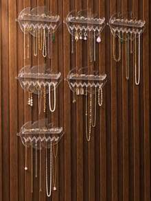 4/2/1pc Leaf Design Jewelry Display Stand, Necklace Earring Stud Storage Hooks, Multi-Functional Jewelry Storage Hooks With 7 Hooks, Suitable For Necklaces, Bracelets And Earrings, Durable Plastic Material, Home Decor Storage Rack, Space-Saving, Can Display Rings, Earrings And Accessories, Jewelry Tower, Jewelry Display Stand - Multicolor - View 4