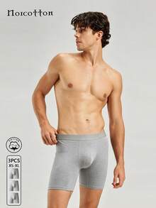 Norcotton 3pcs Men's Boxer Briefs Light Gray - Light Grey - View 1