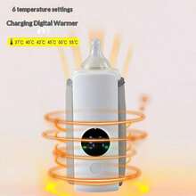 Wireless Portable Bottle Heater, 5-Speed Temperature Adjustment Display, 2000mAh, Suitable For Bottles With A Diameter Of 7.2cm/2.83 Inches Or Smaller, For Outdoor/Home Insulation - LCD Display, Charging Constant Temperature Tool - Multicolor - View 8