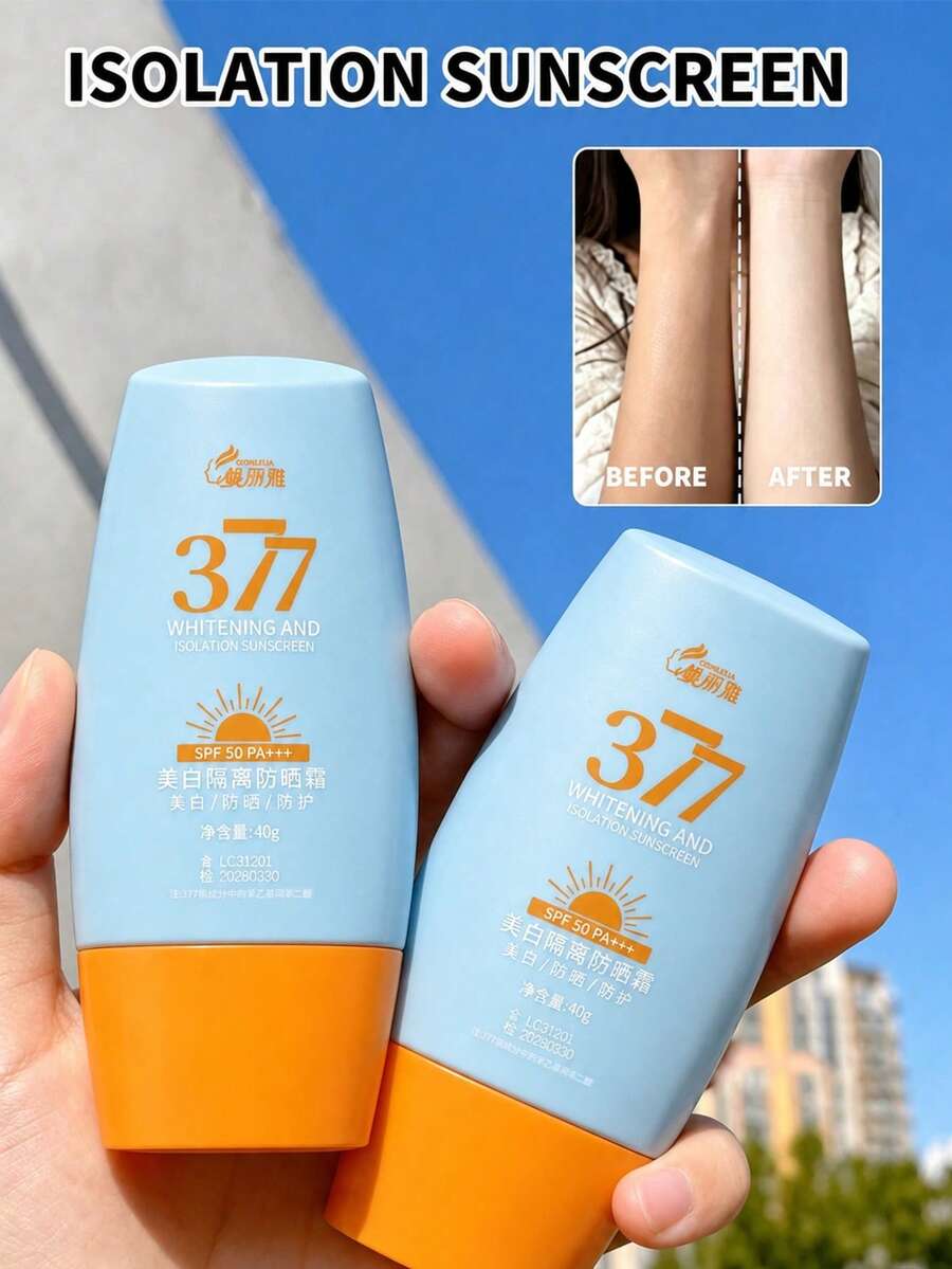 1/2/3PCS 50x Sunscreen, UV Protection, Refreshing And Non-Greasy, Provides Outdoor Protection And Moisturizing, Suitable For All Skin Types, Most Suitable For Summer And Beach - Multicolor - View 1