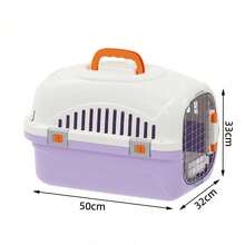 1-Pack Portable Hard Shell Cat Carrier, Secure Pet Travel Crate With Latch, Top-Opening Design And Ventilation Holes, Suitable For Kittens, Puppies, And Small Pets - Multicolor - View 9