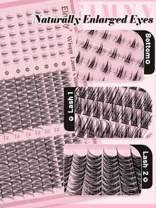 Eimny 260PCS Bulu Mata Cluster D Curl 10-16MM Panjang Campuran Bulu Mata Palsu Cluster Tipis Alami DIY Ekstensi Bulu Mata Rumah Ringan Dapat Digunakan Kembali Untuk Pemula Riasan Mata Pesta Bulu Mata Palsu Tunggal Bulu Mata Palsu Bulu Mata Alami Estetik - D - View 6