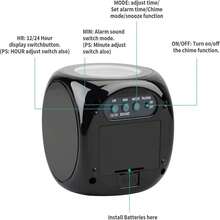 Reloj despertador con proyección para dormitorio, reloj despertador digital con función de informe de hora por voz, reloj electrónico digital de 12/24 horas, proyección en el techo con voz, pantalla LED de hora y temperatura, adecuado para mesas de noche y oficinas (blanco). - Negro 1 pieza - Ver 3