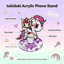 1pc Mesuca & Tokidoki Collaboration Acrylic Phone Stand, Cartoon Unicorn Character Model Stand, Transparent Base Desktop Display Rack, Cute Anime Desktop Decoration, Suitable As A Gift For Girls To Collect - TJ61216-tK3 - View 5