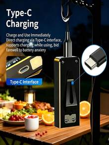 2/1pc Mini COB LED Work Light, Type‑C Rechargeable EDC Flashlight With Magnetic Back & Clip, 5 Lighting Modes Red‑Blue Warning Strobe Light For Repair, Camping - Mini Work Light Flashlight - View 4