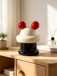 1PC/6PCSCute Cream Donut‑Shaped Toothpick & Cotton Swab Holder, Dust‑Proof Glossy Storage Jar, Multi‑Purpose Desktop Organizer For Toothpicks, Floss Sticks, Small Trinkets, Decorative Table Ornament For Home, Dining Room, Kitchen, Cafe - Multicolor - View 14