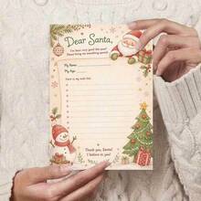 1/3 Sets Greeting Card Christmas Wish List Greeting Card With Envelope For Holiday Party And Seasonal Gift Exchange Decorative Stationery For Friends And Family Greeting Card - A - View 4