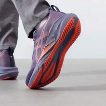 Asics New Men's NOVABLAST 5 Lightweight Breathable Training Shoes Cushioned Responsive Running Shoes - Grey-purple/Orange - View 5