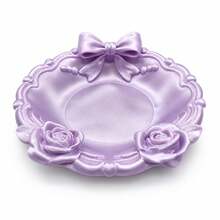 1pc Women's Purple 3D Printed Jewelry Tray, Bow And Rose Decor Storage Dish, Creative Vanity Organizer Box, Suitable For Rings, Earrings And Vanity Decor - Multicolor - View 9