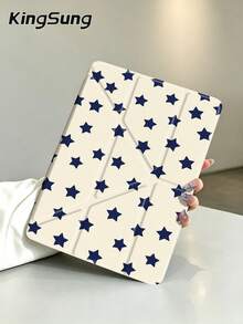 Kingsung Simple Stars Pattern Y-Shaped Folding Acrylic Tablet Case Compatible With Samsung Tablets/Pad Mini6/7/9.7/10.2/10.5/10.9/12.9/Pro 11, 10th Generation, Protective Cover Supports Multi-Angle Adjustment, Six Ways To Place The Bracket, Built-In Pen Slot, Anti-Drop Protection, Automatic Wake/Sleep.Compatible With Kindle Paperwhite 12th Gen 2024,Kindle 11th Gen 2022,Clara Colour. - Multicolor - View 4