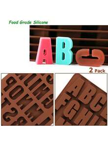 2pcs/Pack Silicone Molds - 26 English Letters And 0-9 Numbers, Suitable For Making Crayons, Birthday Candles, Candies, Chocolate, Cookies, Ice Cubes, Soap And Cake Birthday Party Decorations - Numbers and Letters - View 3