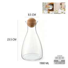 High Borosilicate Glass Cold Water Pitcher, Large Capacity Household Juice Pitcher With Lid, High Temperature Resistant Striped Water Pitcher, 1800ML/2200ML/1650ML/1300ML, Kitchen Transparent Water Pitcher With Stainless Steel Lid. - 018 Water Bottle (1900ML) - View 4