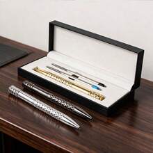 Premium Metal Click Ballpoint Pen, Business Neutral Pen, Stress Relief Rotating Ballpoint Pen, Gift Box Set - Sets - View 1