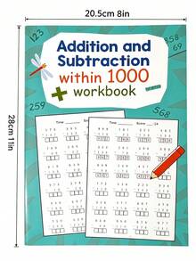 32 Pages Addition And Subtraction Within 1000, Math Learning Workbook, Math Practice Paper, Learning Activity Worksheet, Early Education Math Learning Enlightenment, School Learning And Educational Writing Aid - Addition and Subtraction Within 1000 - View 4